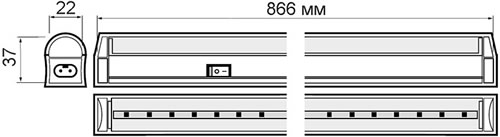 линейный led светильник Jazzway PPG T5i-900 Agro - размеры
