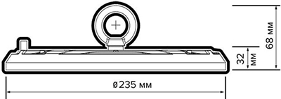 подвесной led светильник Jazzway PHB UFO 10 100w 5000K 90° IP65 - размеры