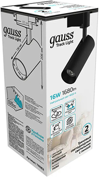 led светильник трековый 1-фазный Gauss TR082 черный - упаковка
