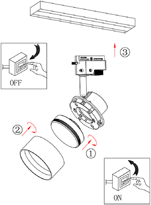 светильник трековый 1-фазный поворотный TR16 GX53 "Эра" - подключение и монтаж