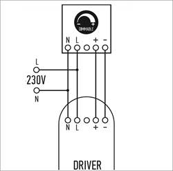 блок питания Jazzway MTR16 Driver DIM 40V IP20 - схема подключения