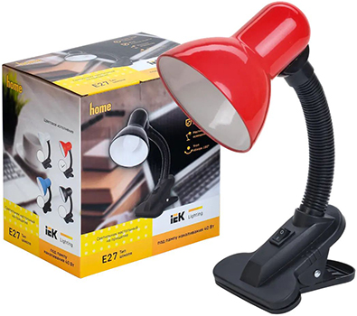 настольный светильник IEK 1001 красный - с упаковкой