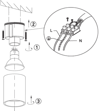 cветильник накладной OL16 GU10 "Эра" - монтаж и подключение
