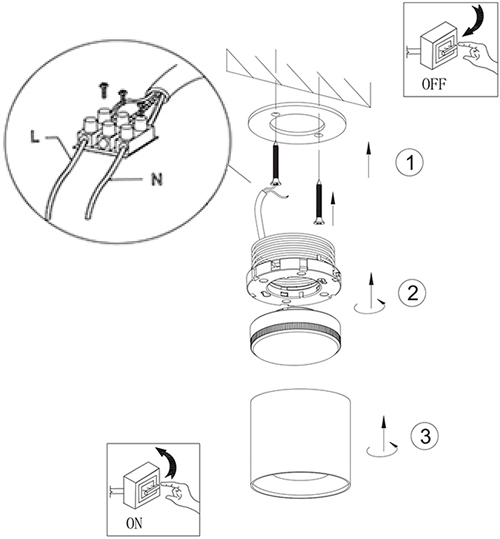 cветильник накладной OL8 GX53 "Эра" - монтаж и подключение