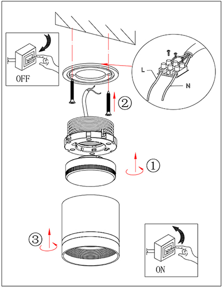 cветильник накладной OL9 GX53 "Эра" - монтаж и подключение