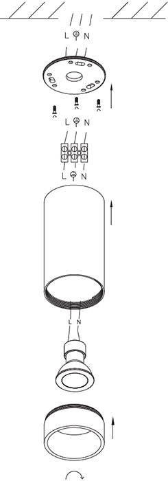 накладной светильник "Эра" OL40 MR16 GU10 - монтаж и подключение