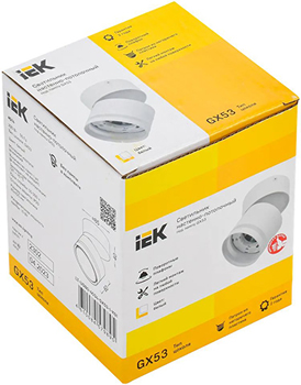 светильник точечный накладной поворотный IEK LT-USB0-4034-GX53-1-K01 - упаковка