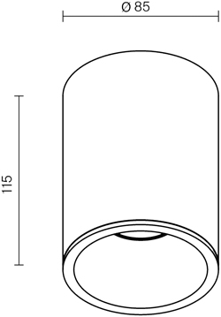 светильник точечный накладной Zoom GU10 1х50Вт IP65 Maytoni - размеры