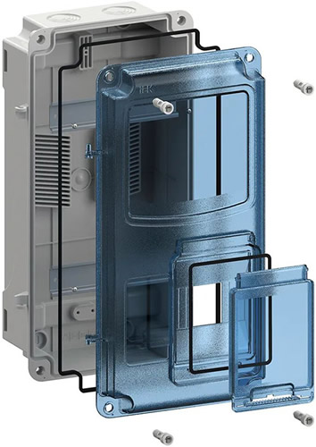 корпус пластиковый навесной ЩУРн-П 1/8 IP66 PC IEK Krepta 5 - монтаж