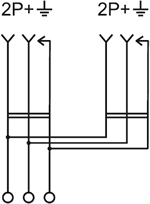 розетка 2-местная IEK РСш22-2-А Aquatic - схема электрическая