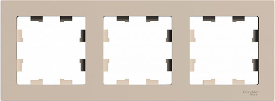 рамка 3-постовая Systeme Electric AtlasDesign, песочный - внешний вид