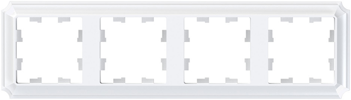 рамка 4-постовая Systeme Electric AtlasDesign Antique белый - внешний вид