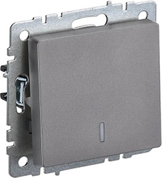 выключатель 1-клавишный IEK ВС10-1-1-БрС Brite - внешний вид