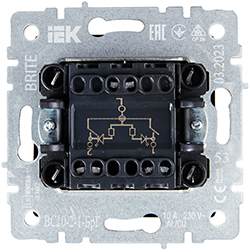 выключатель 2-клавишный IEK ВС10-2-1-БрГ Brite - вид с тыльной стороны