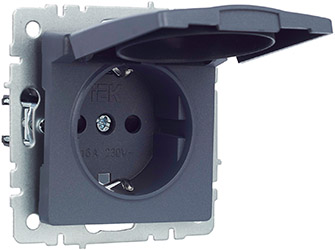 розетка 1-местная IEK РСбш10-3-БрМ Brite - внешний вид