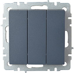 выключатель 3-клавишный IEK ВС10-3-0-БрМ Brite - внешний вид
