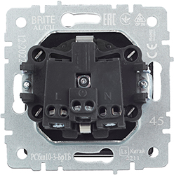 розетка 1-местная IEK РСбш10-3-БрТБ Brite - вид с тыльной стороны
