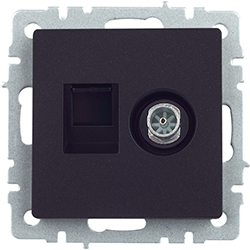 розетка двойная TV+RJ45 IEK РТВ/РК12-БрЧ Brite - внешний вид