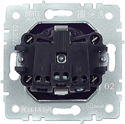 розетка 1-местная IEK РС14-1-0-БрЧ Brite - вид с тыльной стороны