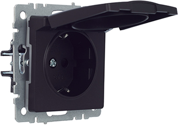 розетка 1-местная IEK РСбш10-3-44-БрЧ Brite - внешний вид