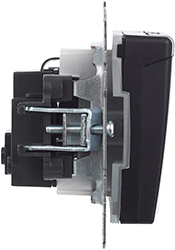 розетка 1-местная IEK РСбш10-3-44-БрЧ Brite - вид сбоку