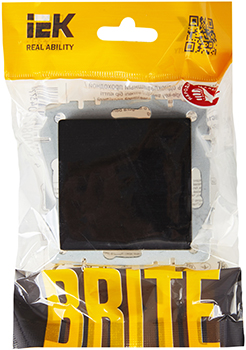 выключатель 1-клавишный самовозвратный IEK ВС10-1-4-БрЧ Brite - упаковка