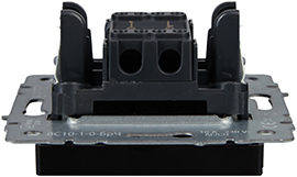 выключатель 1-клавишный самовозвратный IEK ВС10-1-4-БрЧ Brite - вид сбоку