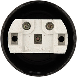 розетка 1-местная карболитовая Rexant 11-8980 - вид с тыльной стороны