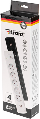 фильтр сетевой 5-местный 3м Kranz 13-4700 - упаковка
