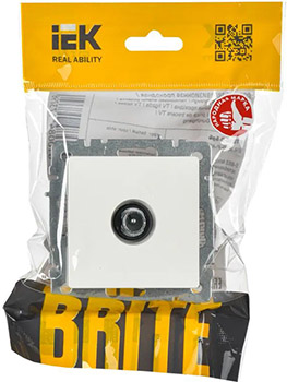 розетка ТВ проходная IEK РТВ10-0-БрБ Brite - упаковка