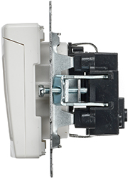 розетка 1-местная IEK РСбш10-3-БрБ Brite - вид сбоку