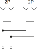 розетка 2-местная IEK Brite - схема электрическая