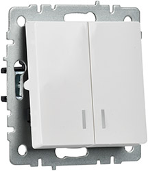 выключатель 2-клавишный IEK ВС10-2-1-БрЖ Brite - внешний вид