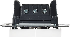 выключатель 2-клавишный проходной IEK ВС10-2-6-БрБ Brite - вид сбоку