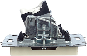 розетка TV+RJ45 IEK РТВ/РК12-БрКр Brite - вид сбоку