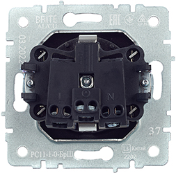 розетка 1-местная IEK РС11-1-0-БрШ Brite - вид с тыльной стороны