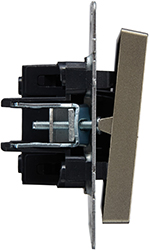 выключатель 1-клавишный проходной IEK ВС10-1-6-БрШ Brite - вид сбоку