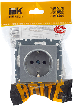 розетка 1-местная IEK РС11-1-0-БрА Brite - упаковка