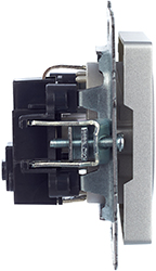 розетка 1-местная IEK РС11-1-0-БрА Brite - вид сбоку