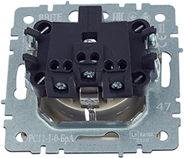 розетка 1-местная IEK РС11-1-0-БрА Brite - вид с тыльной стороны