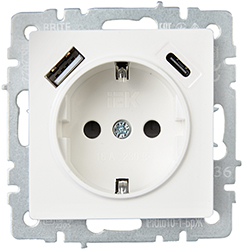 розетка 1-местная IEK РЮш11-1-БрЖ Brite - внешний вид