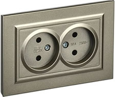 розетка 2-местная IEK РС12-2-БрШ Brite - внешний вид