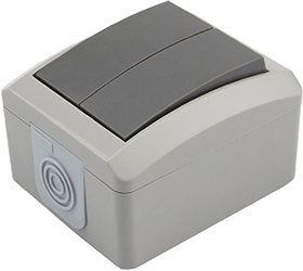 выключатель 2-клавишный Kranz KR-78-0609 Industrial - внешний вид