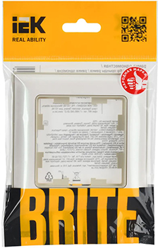 рамка 1-постовая IEK РУ-1-Бр Brite бежевый / жемчужный - упаковка