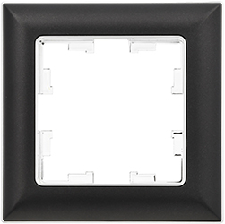 рамка 1-постовая IEK РУ-1-Бр Brite хром / черный - внешний вид