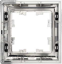 рамка 1-постовая IEK РУ-1-Бр Brite хром / черный - вид с тыльной стороны