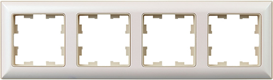рамка 4-постовая IEK РУ-4-Бр Brite бежевый / жемчужный - внешний вид