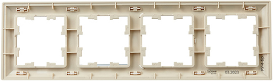 рамка 4-постовая IEK РУ-4-Бр Brite бежевый / жемчужный - вид с тыльной стороны