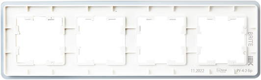 рамка 4-постовая IEK РУ-4-2-Бр стекло белый RE Brite - вид с тыльной стороны