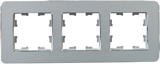 рамка 3-постовая IEK РУ-3-1-Бр металл алюминий RE Brite - внешний вид